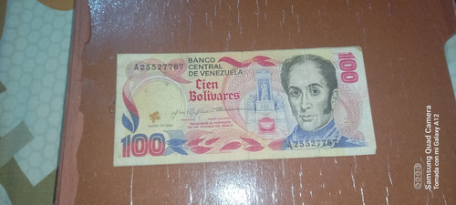 Billete De Cien Bolívares Antiguos 