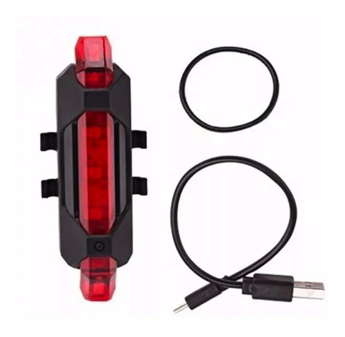 Lanterna Traseira Bike Sinalizador Led Pisca Usb Audax Cor Vermelho