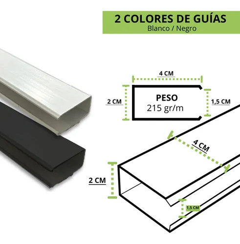 Cortina Roller Blackout 200x140 + Guías Laterales Decor City