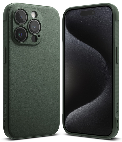 Capa antiderrapante fina e antiderrapante, proteção de nível militar, suporte de alças Ringke Fusion X para Apple iPhone 15 Pro Max — verde