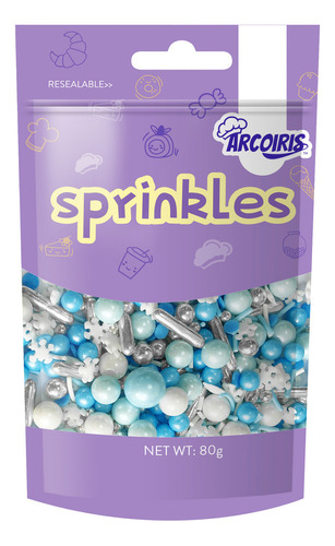Sprinkles Copos De Nieve Navideños De Dulce Azul 80g Navidad