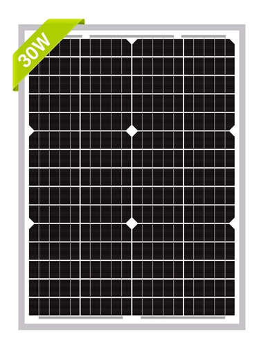 Newpowa Panel Solar Monocristalino 30 W 24 V Alta Eficiencia