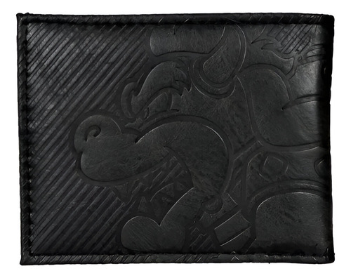 Cartera Bifold Super Mario Bros Con Personajes Sublimados Color Negro