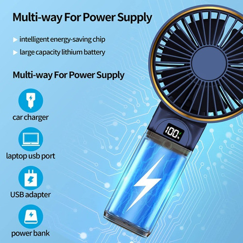 Ventilador De Escritorio Pequeño, Batería Recargable 3600mah