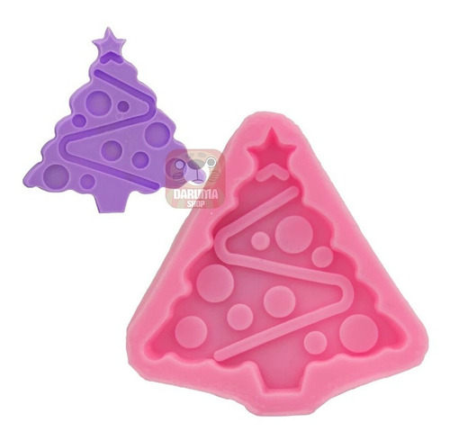 Imagen 1 de 6 de Molde Silicona Arbol Navidad Regalos Porcelana Fria Fondant
