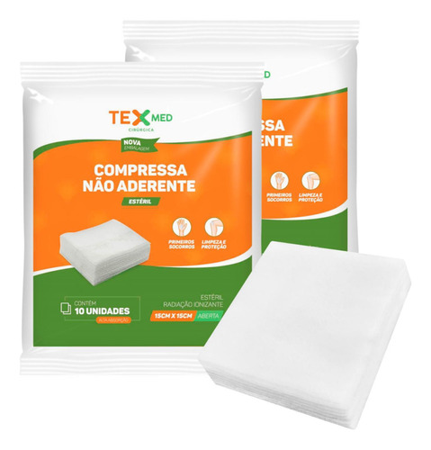 Compressa Não Aderente Texmed Estéril 15x15cm 500 Envelopes