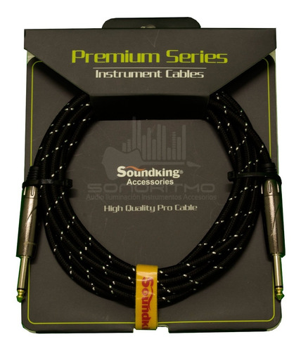 Imagen 1 de 2 de Cable Guitarra Plug A Plug 6.3mm 3 Metros Soundking Envíogra