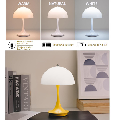 Modernas Lámparas De Mesa Con Forma De Hongo, Inalámbricas,