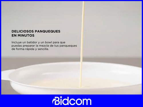 Panquequera Electrica Winco 800w Antiadherente +batidor+bowl Color Negro
