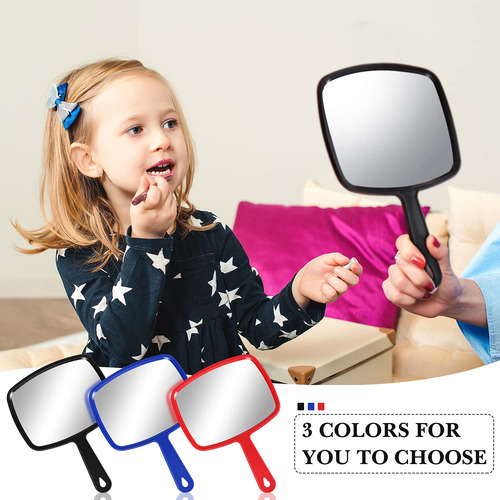 3 Pieces Hand Mirror Handheld Cosmetic Mirror With Handle, M