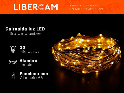Imagen 3 de 10 de Guirnalda Microled Alambre Luz Led Rgb Amarilla Azul Rosa