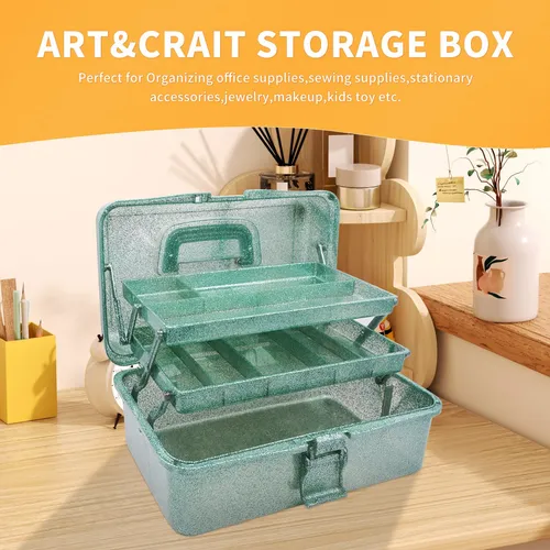 Caja De Almacenamiento Anrui 3 Niveles Verde Multifuncional