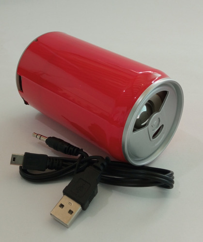 Radio Lata Bocina Usb/aux/msd/radio Forma De Lata Recargable