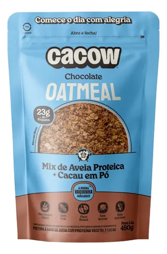 Foto Proteína Vegana Cacow Oatmeal 450g no Mercado Livre