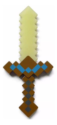 Espada Minecraft De Ouro - 36cm Com Som E Luz Led