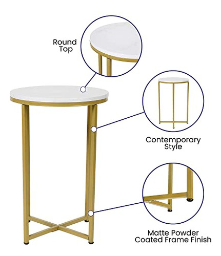 Flash Furniture Hampstead Collection End Table - Modern Whit