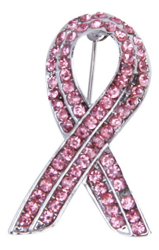 Pink Ribbon Breast Cancer Awareness Pin Rhinestone Joyería