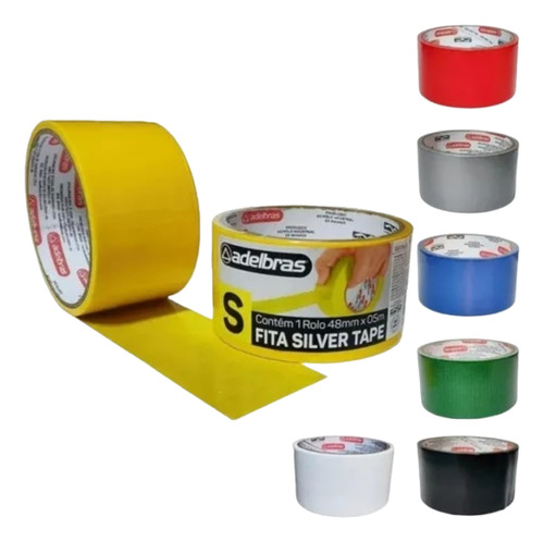 Fita Silver Tape Multiuso Amarela Adelbras 48mm X 5m