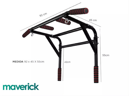 Imagen 4 de 9 de Barra Ejercicio Paralelas Dominadas Fitness Gym Maverick