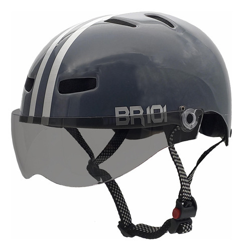 Capacete Br 101 Urbano Pro Cinza Grafite Vision Fume G