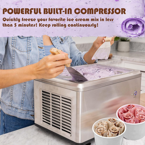 Maquina Para Hacer Rollos De Helado Whynter, De Acero Inox.