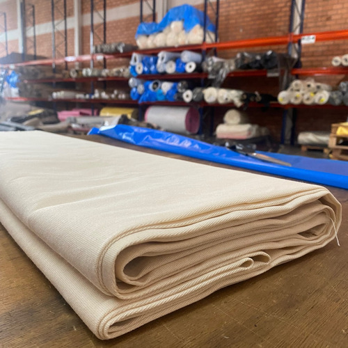 Godão cru para ecobag sacola ecológica 3m² Fiteca rolo cor creme desenho do tecido liso