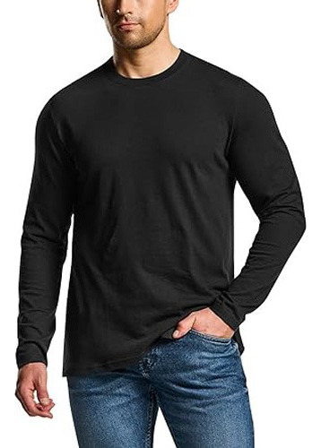 Pack 3 Polera Camisetas Manga Larga Cuello Redondo Hombre