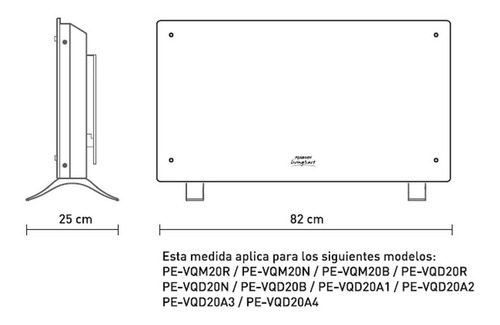 Panel Calefactor Eléctrico Peabody Pe-vqm20 Rojo 220v P2