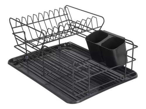 Escurridor Rack De Plato Metálico Negro 45x16x32,5