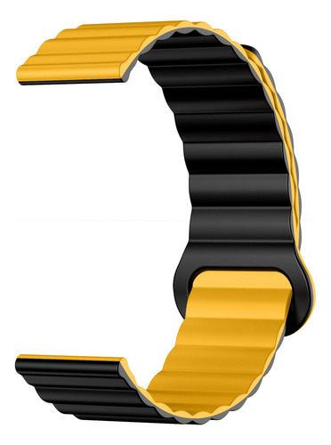 Malla Kieslect Magnetic Strap Para Smartwatch 22mm Ancho De La Malla 2.2 Cm Color Negro Con Amarillo