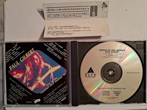 Paul Gilbert Tribute To Jimi Hendrix Cd Japon Obi 1992 Edición Limitada (Usado)