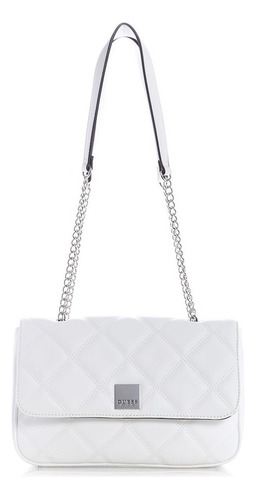 Bolsa Guess Window Rock Crossbody Flap Le827121-whi Acabado De Los Herrajes Niquel Color Blanco Correa De Hombro Blanco Diseño De La Tela Rayado