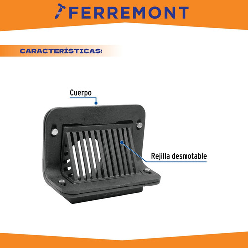 Coladera De Hierro Pretil Para Azotea, Foset 45302
