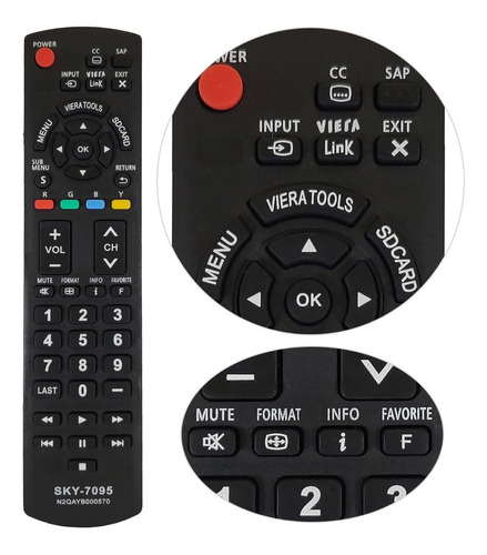 Controle Tv Compatível Panasonic Viera N2qayb000570 Tc-l32