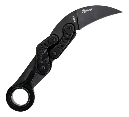 Aro para cuchillos Karambit Avb A3236 de acero inoxidable, color negro