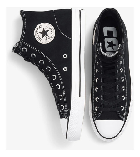 Zapatillas Converse All Star Cons Pro Suede Hi Negro Blanco