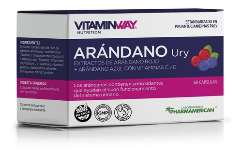 Suplemento Arandano Ury - Vitaminway - 60 Capsulas