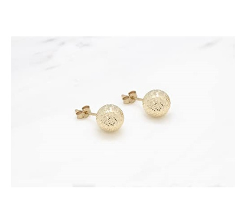 Aretes De Tuerca De Oro Amarillo De 14 Quilates C