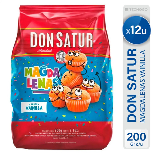 Magdalenas Don Satur Sabor Vainilla Dulces Pack X12