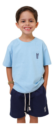 Camiseta Infantil Azul Claro