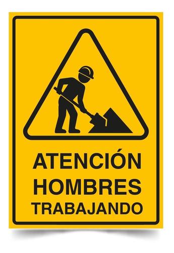 Señal Atención Hombres Trabajando 75x50cm Metálico