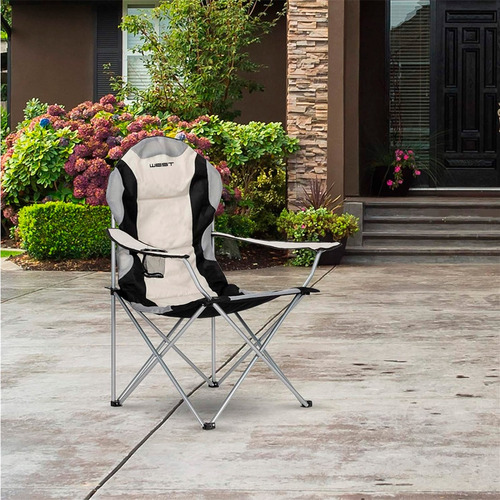 Silla Sillón Plegable Camping Playa Plegable Acolchado Bolso Negro