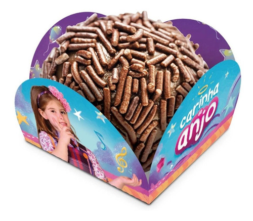 Porta Forminha Para Doces Festa Carinha De Anjo - Contém 40 