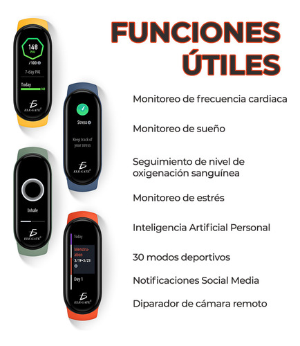 Smart Band Reloj Pulsera Inteligente Sensor Ritmo Cardíaco