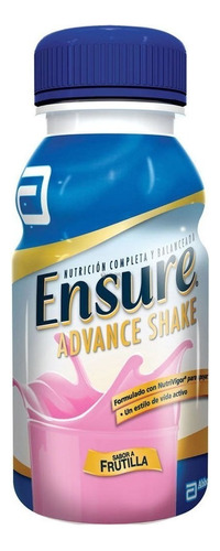 Suplemento en líquido Ensure  Advance omega 3 sabor frutilla en botella de 220mL