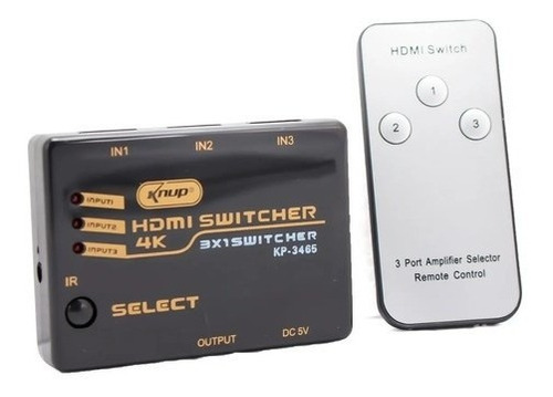 Imagem 4 de 6 de Switch Hdmi 3x1 4k Tv Game Ps3 Ps4 Xbox Extensão