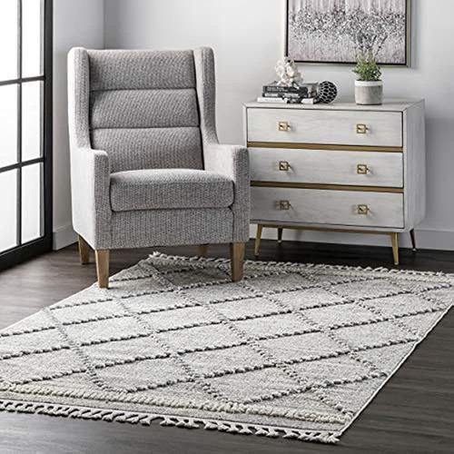 Nuloom Lorden Textured Cable Trellis Tassel Area Rug, 3' X 5