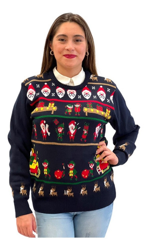 Sueter Navideño / Ugly Sweater Adultos Santa, Duende Y Renos