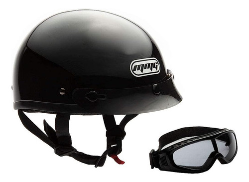 Mmg Half Helmet Classic Open Face Design Dot Goggles Include