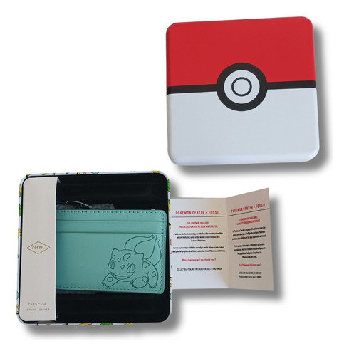 Billetera Fossil X Pokémon Center Bulbasaur Cuero Genuino